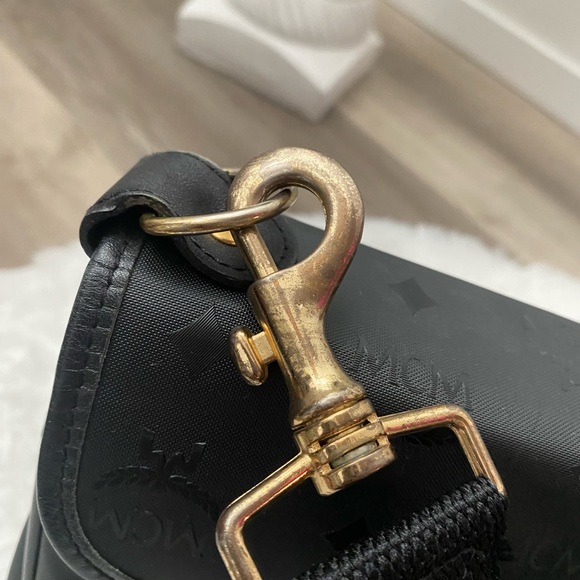 Vintage MCM Viestos Logo Print Black Overnight Bag Large XL - Picture 5 of 16